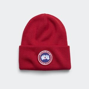 Canada Goose Arctic Red Knit Unisex Beanie Merino Wool Knit Hat Cap